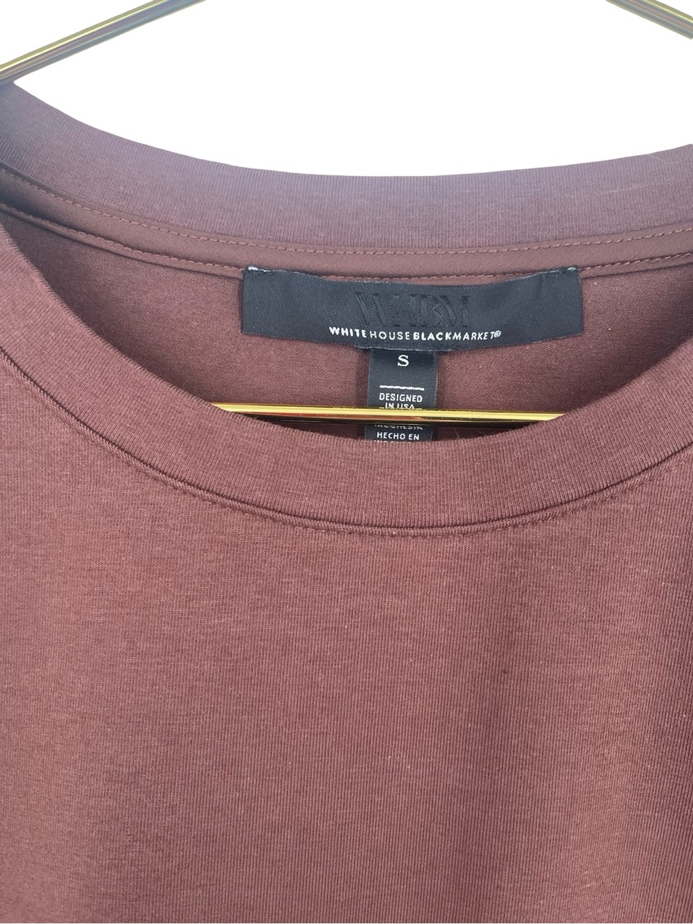 White House Black Market Chocolate Brown Puff-Sleeve Short Sleeve Top small - Picture 5 of 7
